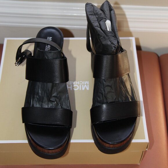 Michael Kors Rhett Wedge in Black Luggage, Size 11 - Picture 7 of 9